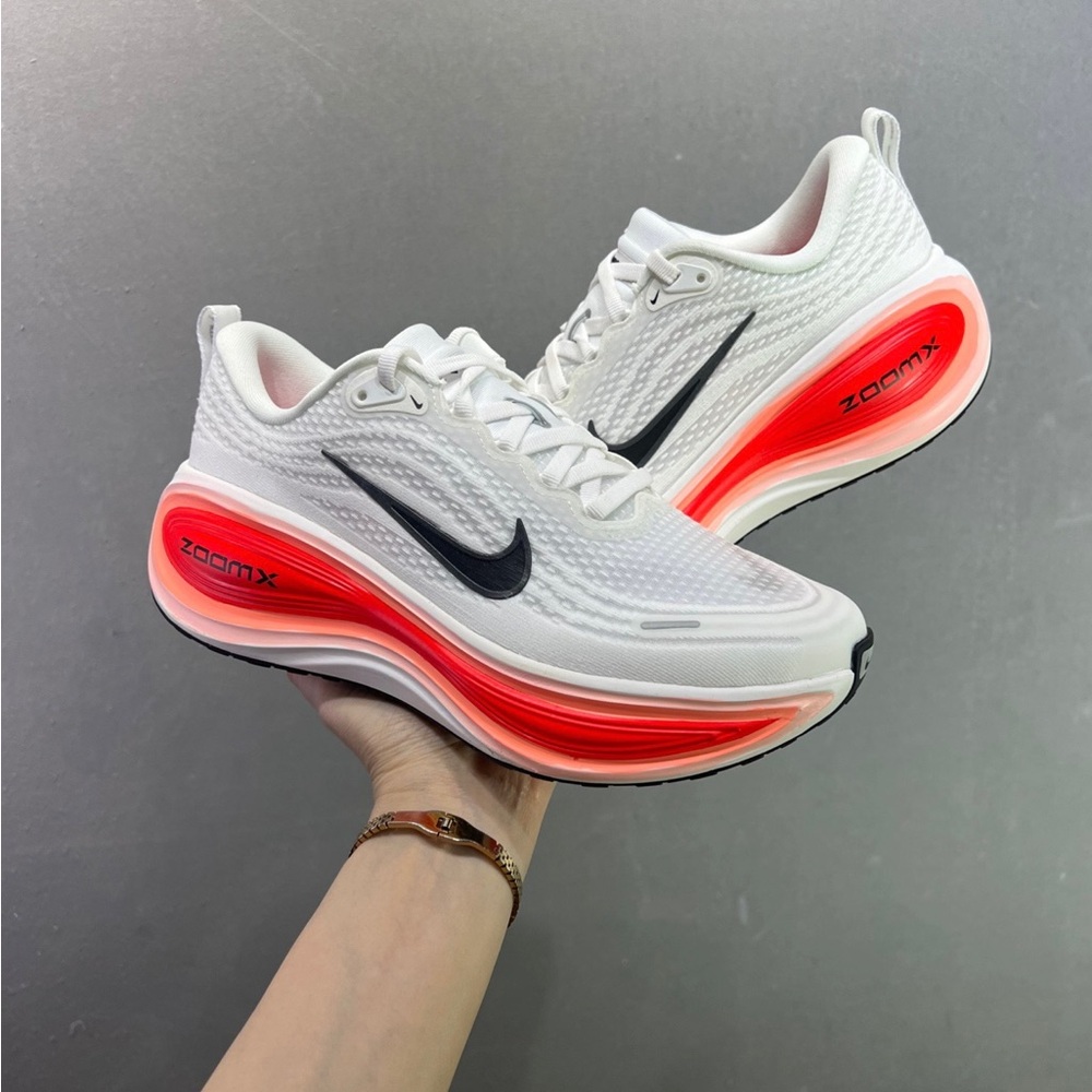 Nike White & Neon Coral ZoomX Running Shoes